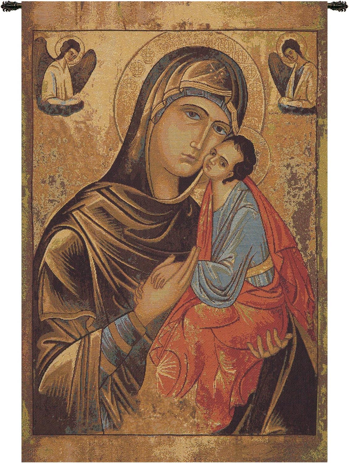 Charlotte Home Furnishings Inc. Greek Madonna Italian Tapestry Wall Hanging 26 X 17 Inch Viscose Cotton And Polyester Blend Wall Art Perfect For Home Decor And Wall Decor By Alberto Passini