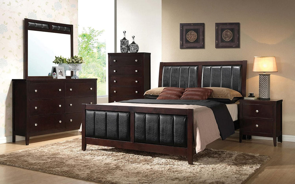 Coaster Home Furnishings - Carlton - Wood - 6-Drawer Dresser with Contemporary Style, Wide Drawers, Round Knobs, Rectangular Structure, Tip-Over Restraint - Bedroom - Cappuccino - 202093