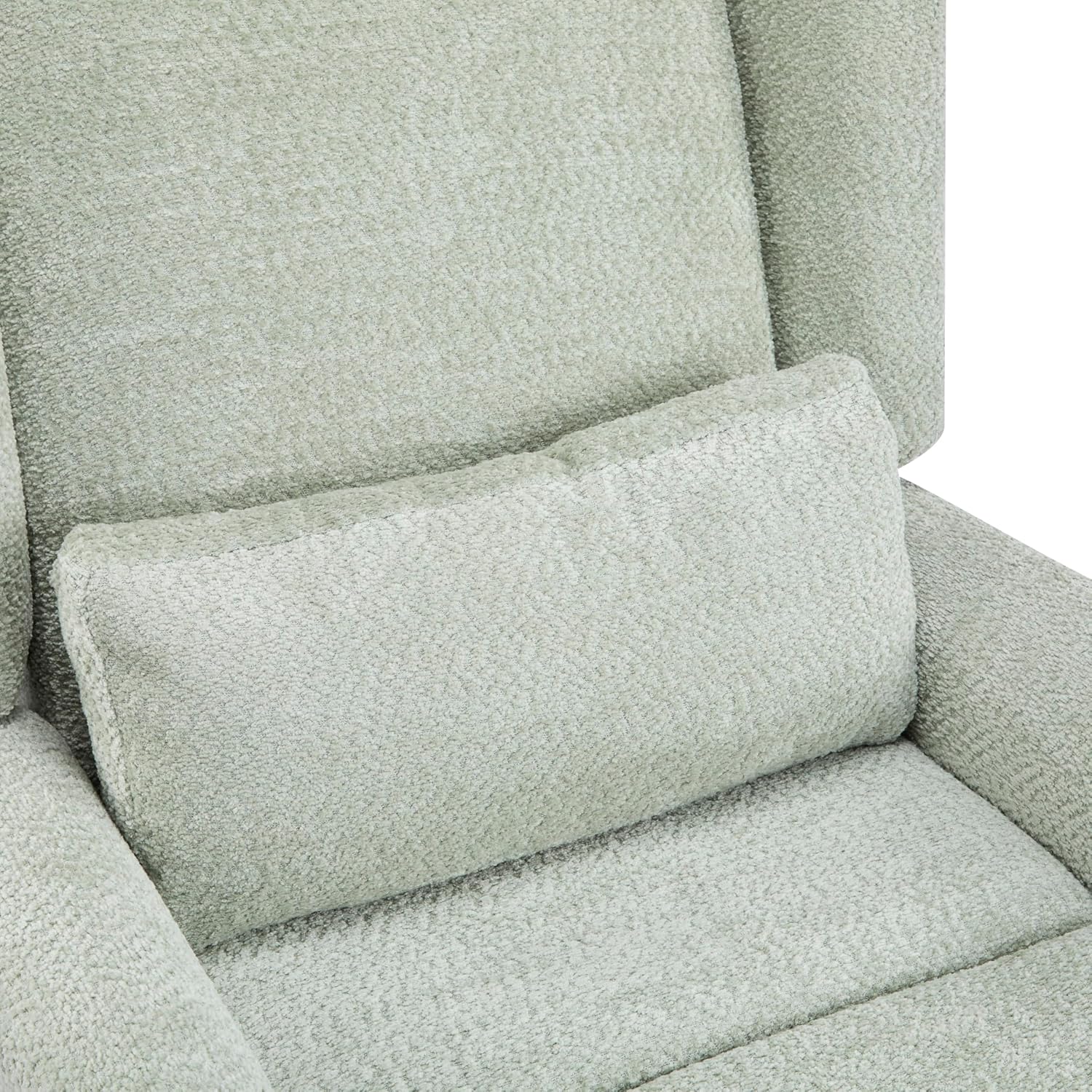 Christopher Knight Home Dolia Boucle Upholstered 360° Swivel Chair, Push-Back Power Recliner Chair, Iron Recliner Sofa with Rotation, Living Room Lounge Sofa, Adjustable Backrest, Gold+Light Green