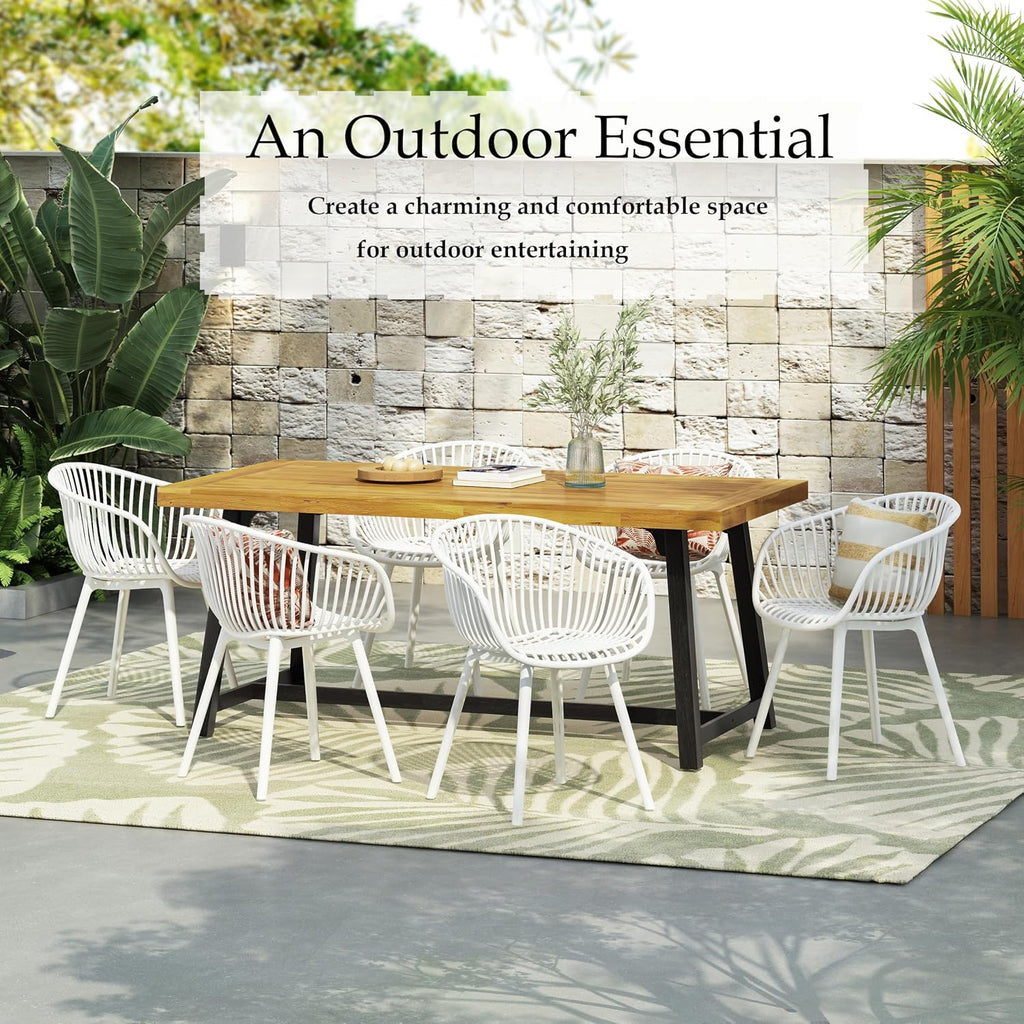 Christopher Knight Home Modern Accent Chair–White Outdoor Patio Chairs Set of 2 – Lounge Chairs for Balcony or Garden – Weave Design – Stylish and Comfortable Seating for Backyard or Terrace
