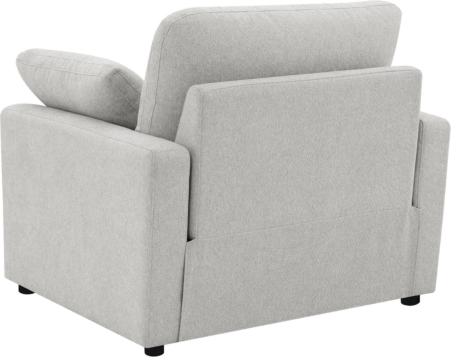 Coaster Home Furnishings - Collins - Wood and Fabric - Power Recliner with Horizontal Tufted Detail, Padded Arms, and Reversible Cushions - Living Room - Gray - 609563P