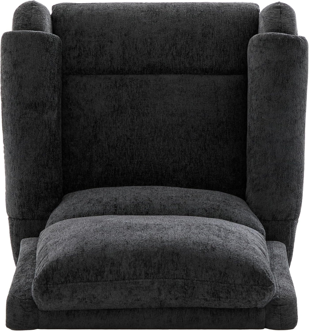 Christopher Knight Home Harper Massage Recliner Chair with 8 Modes, Chenille Upholstered Recliner Sofa, Swivel Massage Chair with a Side Storage Pocket for Living Room/Bedroom, Head Support, Black