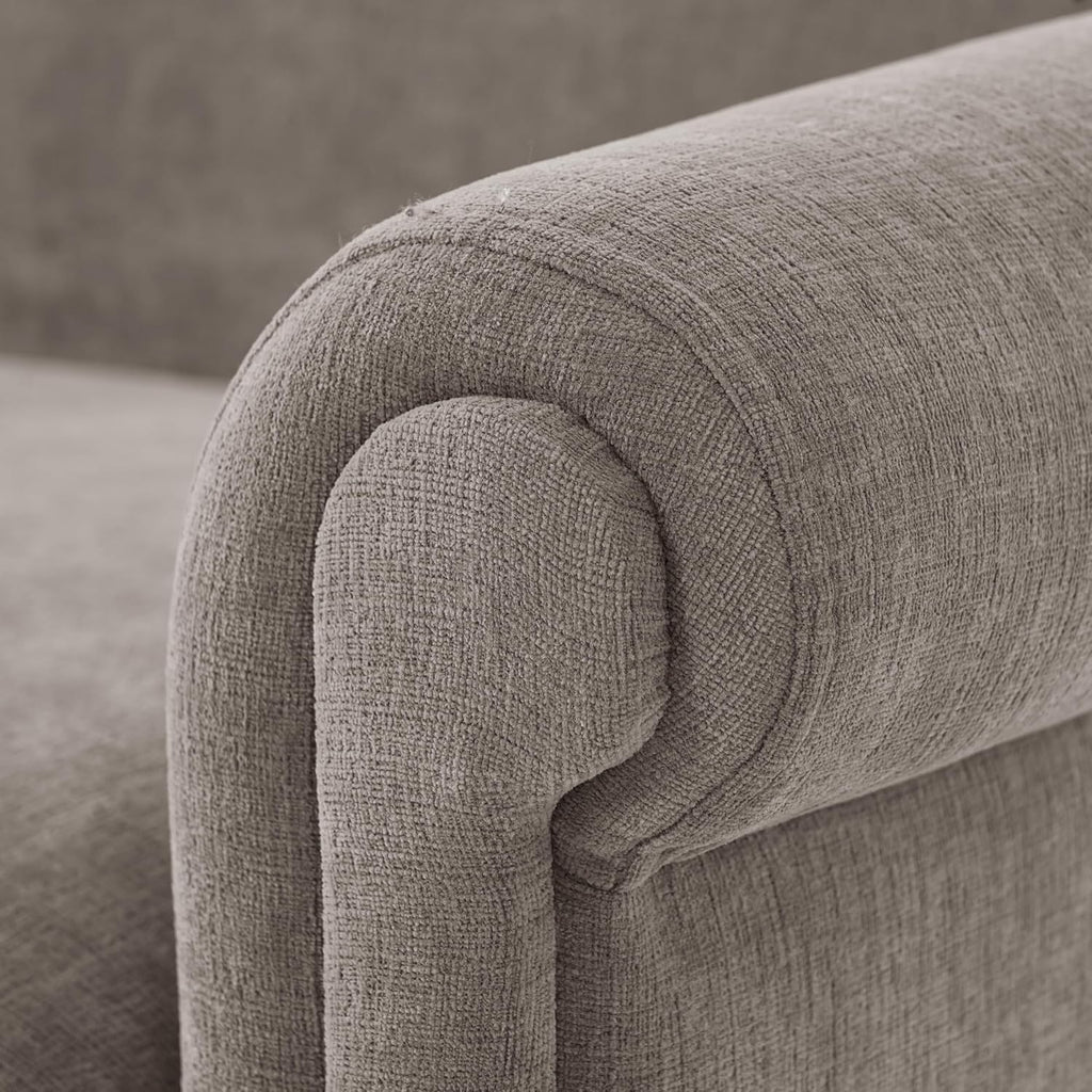Christopher Knight Home Sola 77.5'' Modern Chenille Upholstered Loveseat Sofa with Rolled Armrest and Rubberwood Frame, 2-Seater Home Sofa Living Room, Comfy Couch for Hotel/Apartment, Brown
