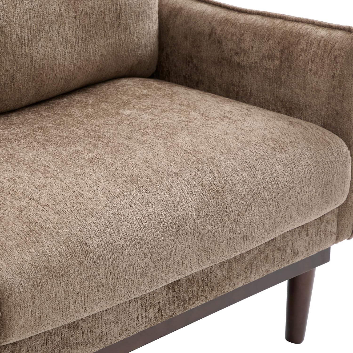 Christopher Knight Home Brena Modern Fabric Upholstered Loveseat Sofa, Wooden 2 Seater Sofa Couch with Deep Seat, Comfy Cloud Couch for Living Room, Bedroom, Home Office, Brown