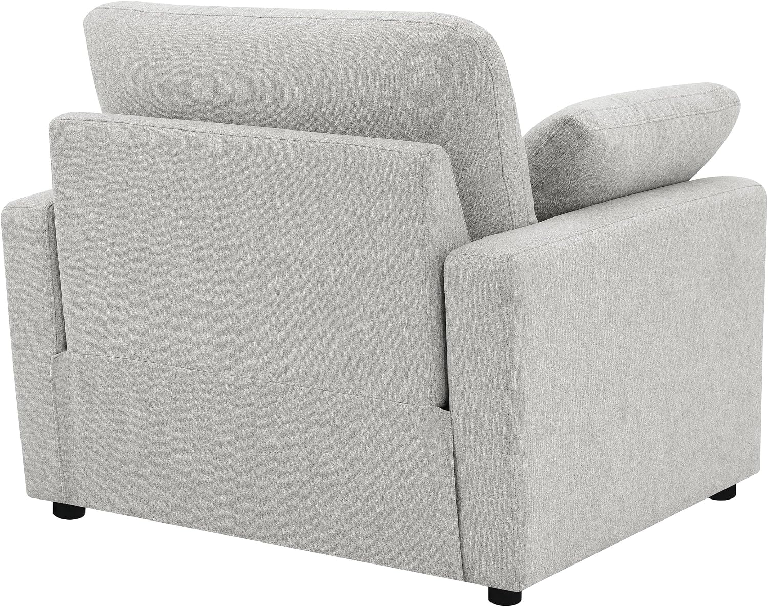 Coaster Home Furnishings - Collins - Wood and Fabric - Power Recliner with Horizontal Tufted Detail, Padded Arms, and Reversible Cushions - Living Room - Gray - 609563P