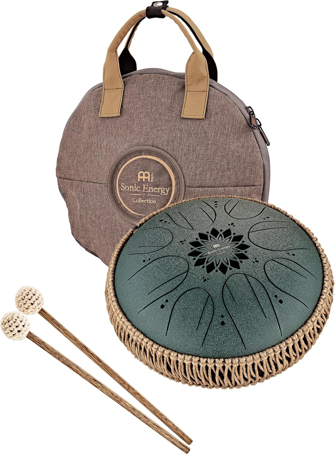 Meinl Sonic Energy Octave Steel Tongue Drum 8 Notes 10' with Mallets, Bag — Sound Healing Instrument for Musical Education, Meditation, ASMR, Yoga
