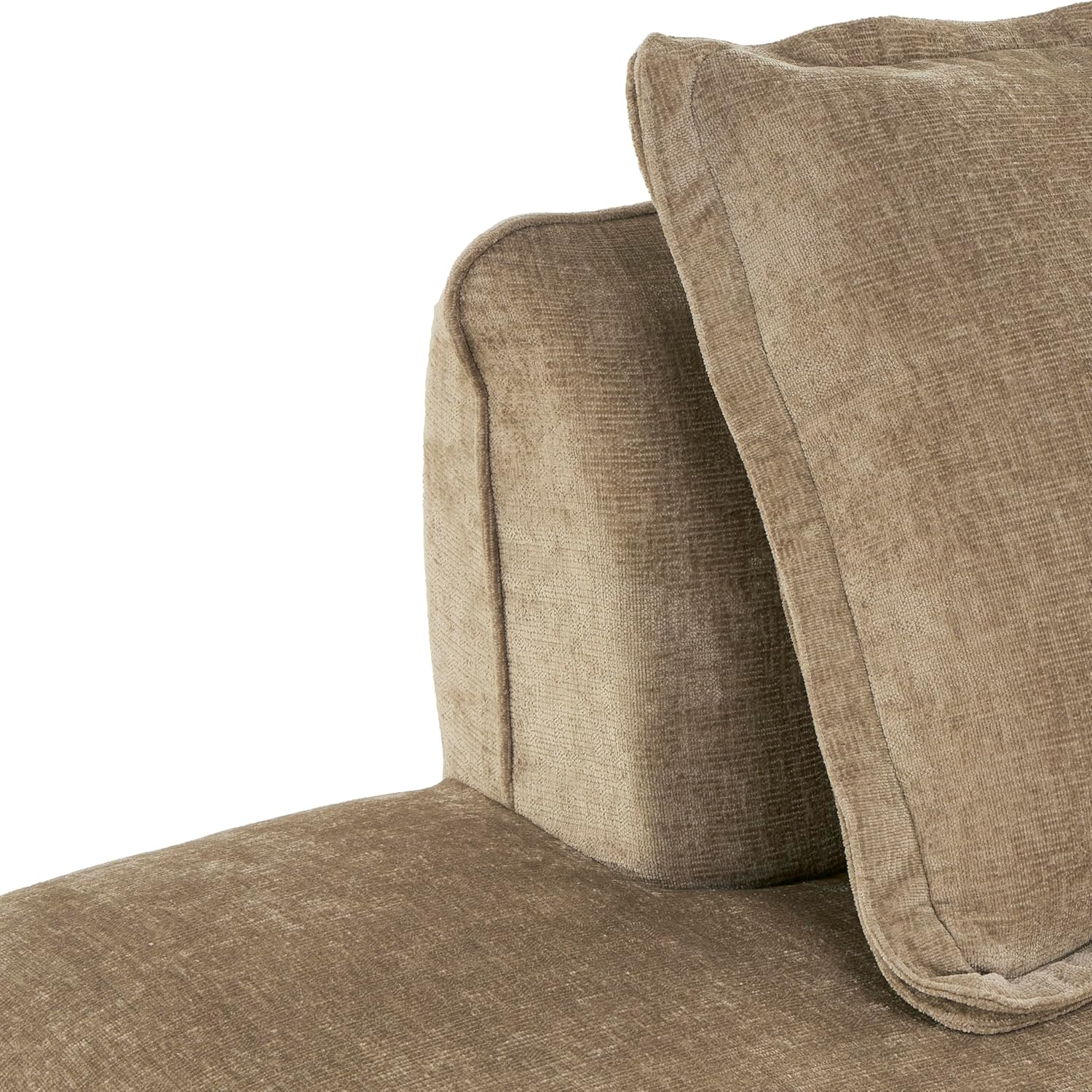 Christopher Knight Home Zacha 121' Modular L-Shape Sofa Couch with Chaise Lounge, Modern Boneless Sofa for Living Room, Fabric Upholstered Cloud Couch with Deep Seat, Dark Beige
