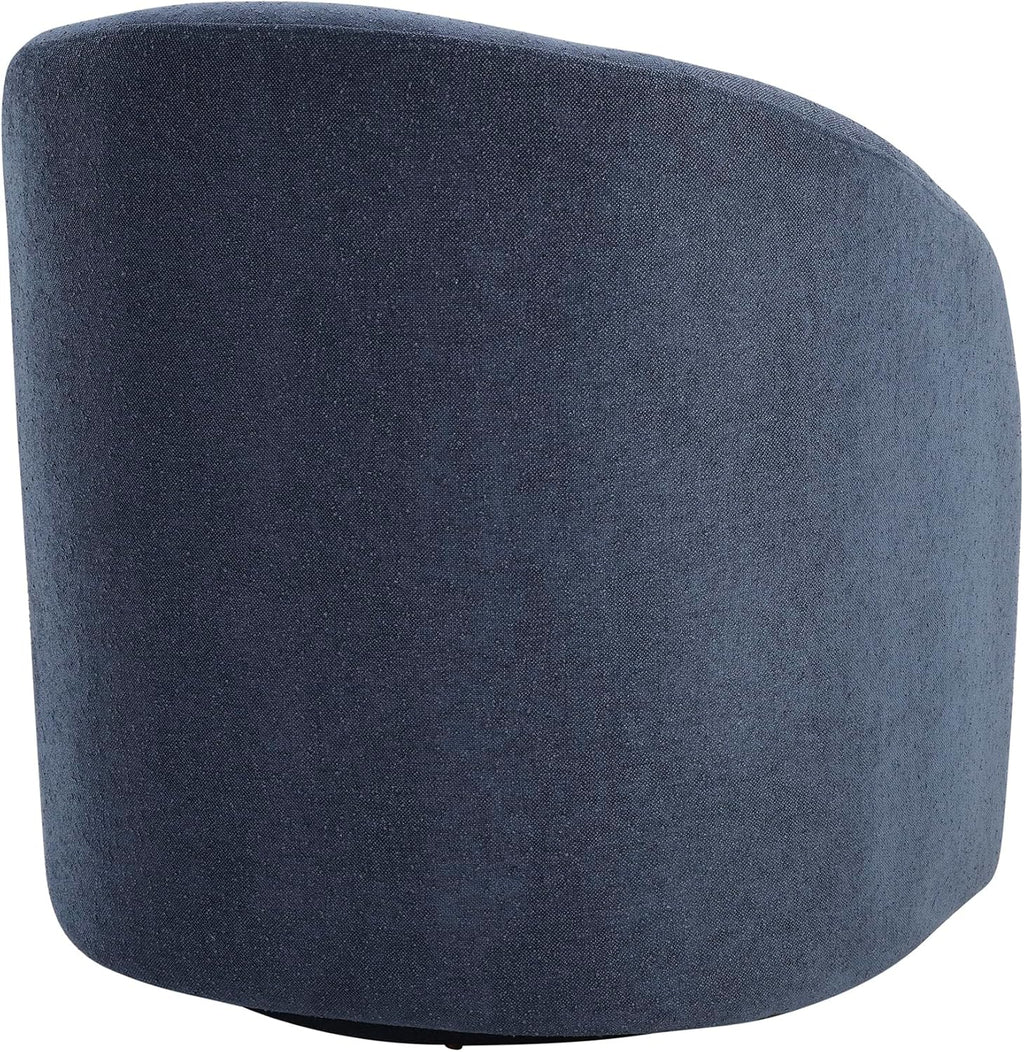 Lexicon 360 Degree Swivel Accent Chair, Boucle Fabric Arm Chair with Metal Swivel Base and Sloped Arms for Living Room/Bedroom/Office, Blue