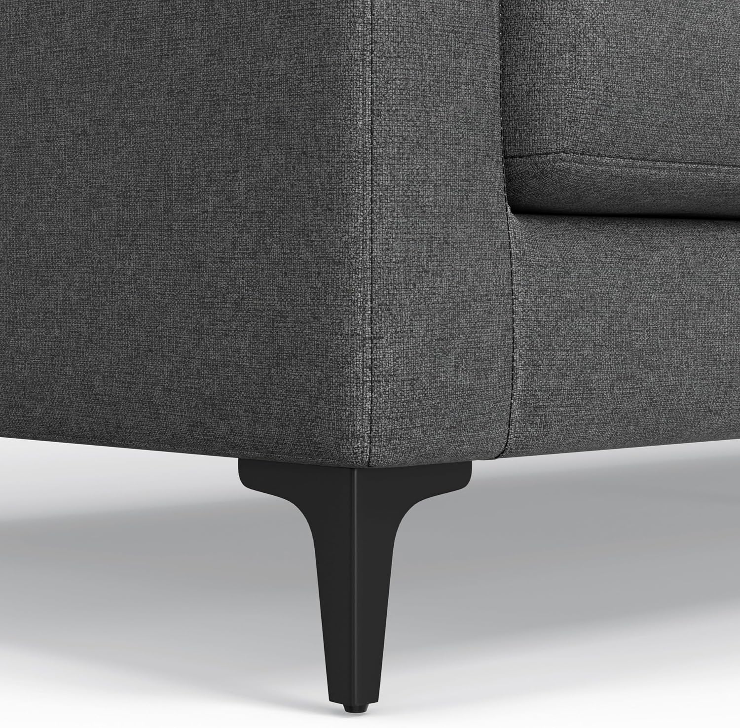 SIMPLIHOME Ava Sofa and Ottoman in 100% Recycled Polyester Performance Fabric, Pebble Grey, 90-inch-Wide 3-Seater Couch and Matching 36-inch-Wide Table Ottoman for Living Room, 2-Piece Set