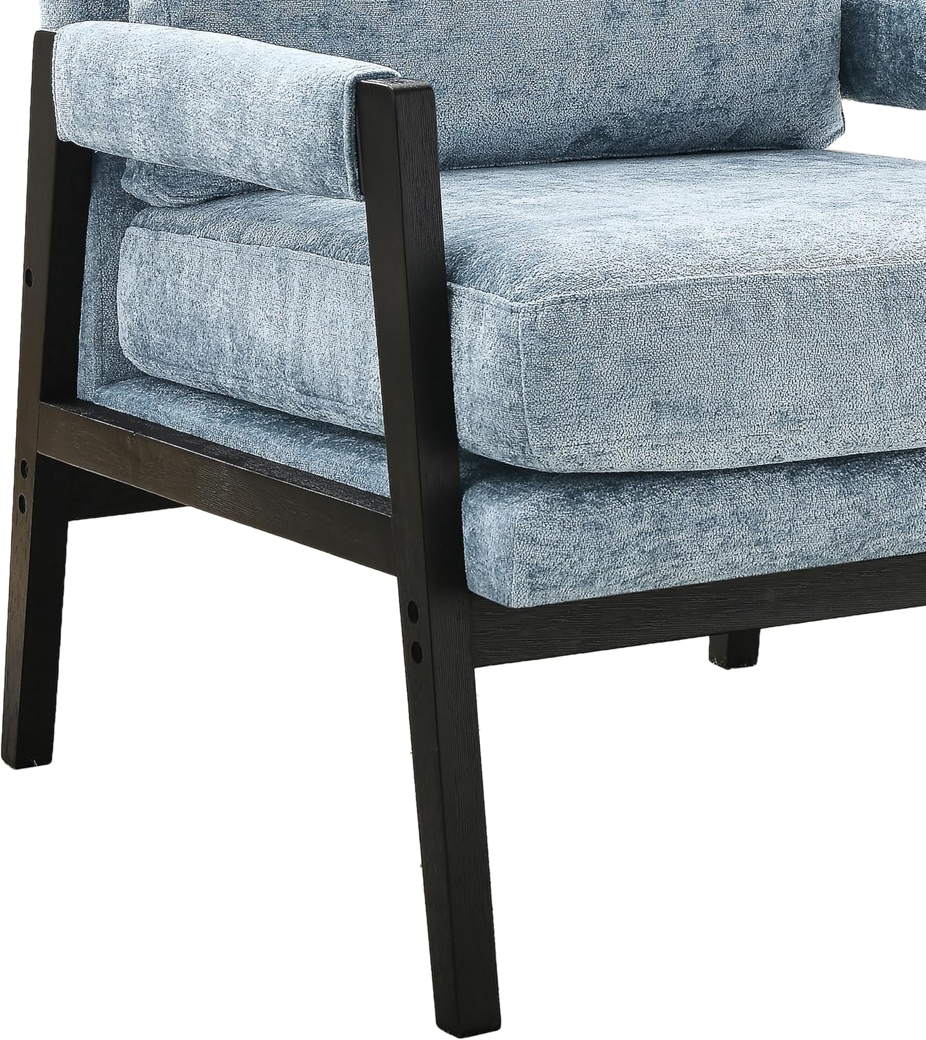 Roundhill Furniture Kelly Mid-Century Modern Chenille Upholstered Accent Armchair, Blue
