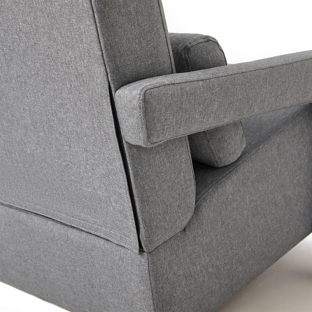 Christopher Knight Home Smyth Modern Armchair, Upholstered Accent Chair,Minimalist Lounge Chair, Cozy Seating Chair,Bedroom Chair,with Linen Fabric and a Pillow, Gray