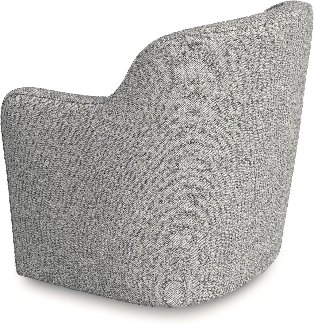 HomePop 360° Barrel Back Swivel Chair - White Boucle with Gray Yarn