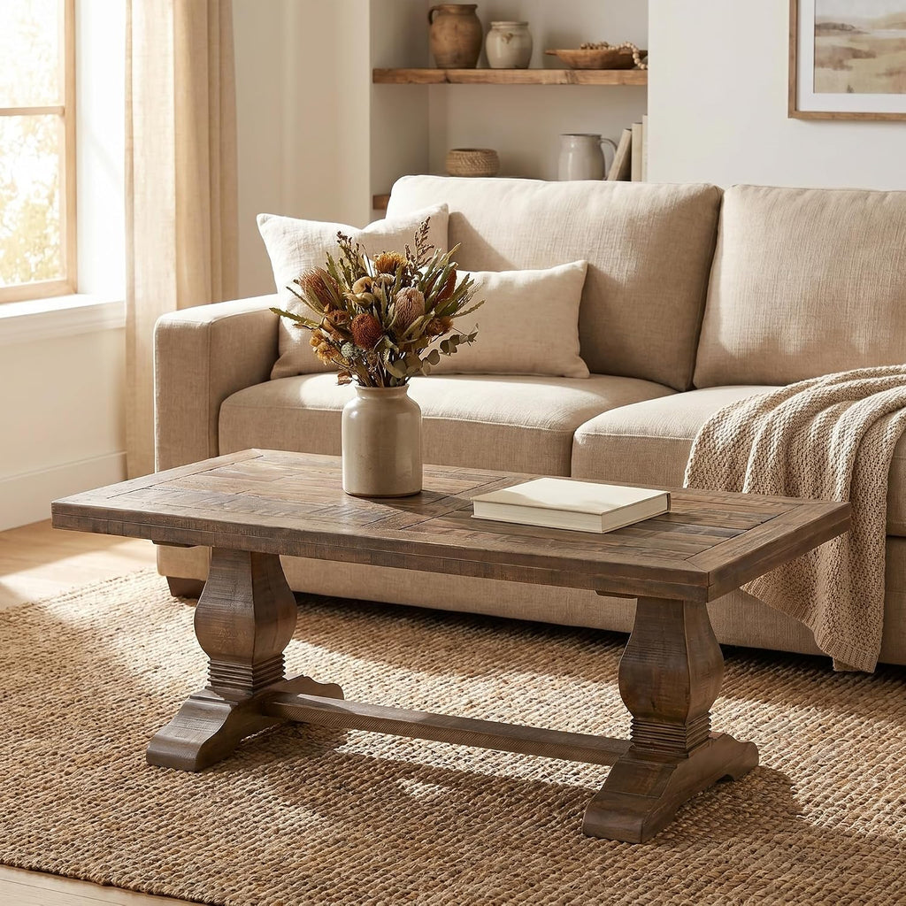 Martin Svensson Home Napa Coffee Table - Reclaimed Natural Finish - Farmhouse Style - Living Room Centerpiece