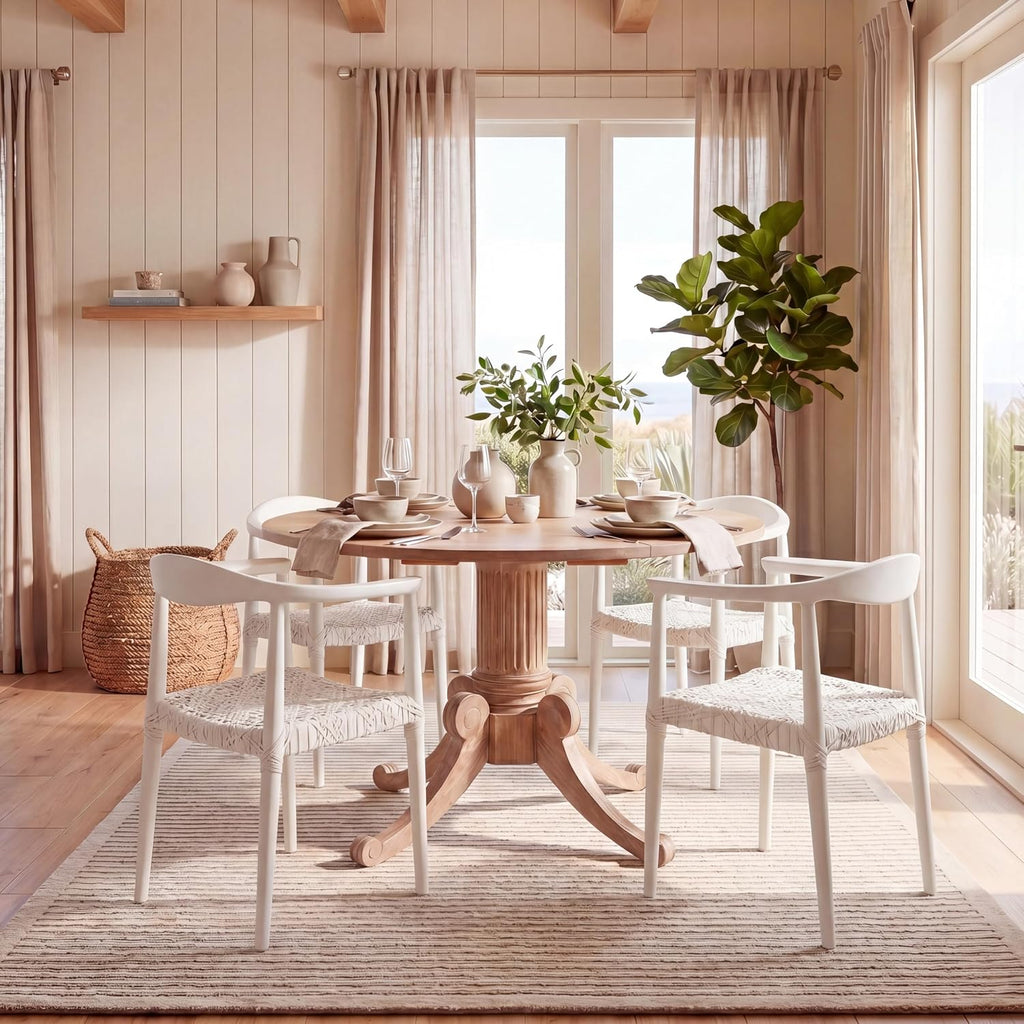 Safavieh Home Collection Juneau Leather Woven Natural and Off-White Accent Chair