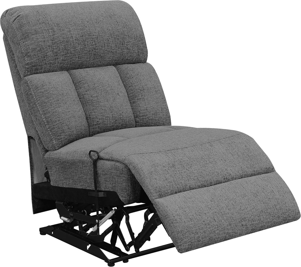 Coaster Home Furnishings - Bahrain - Upholstered - 5-Piece Theater Seating with Recliners, Cupholder Consoles & Thick Pillowtop Armrests - Living Room, Home Theater - Charcoal - 609541T
