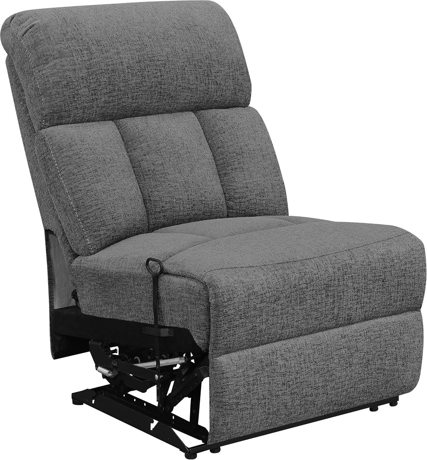 Coaster Home Furnishings - Bahrain - Upholstered - 5-Piece Theater Seating with Recliners, Cupholder Consoles & Thick Pillowtop Armrests - Living Room, Home Theater - Charcoal - 609541T