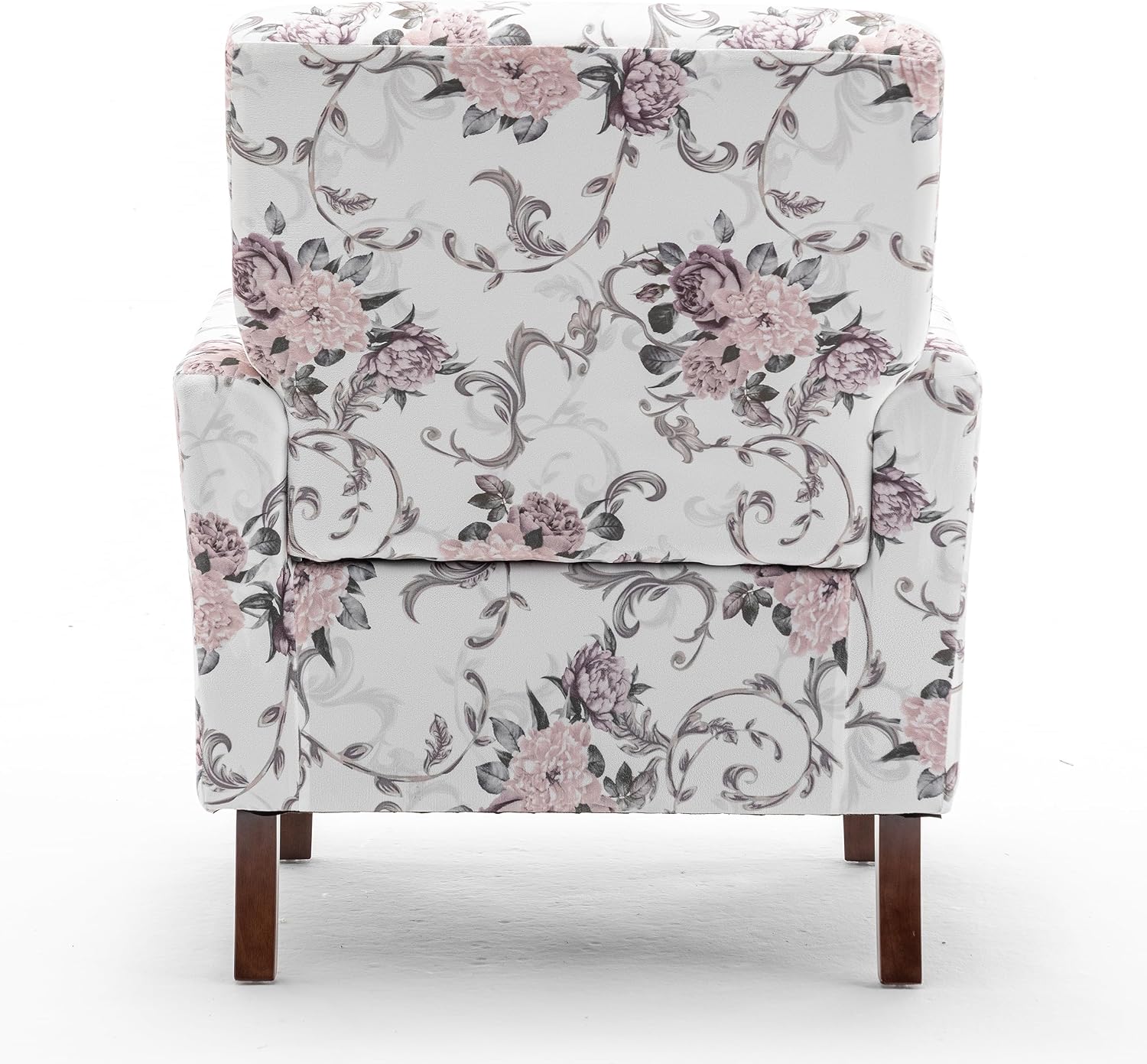 Container Furniture Direct Contemporary Accent Arm Chair with Birch Wood Frame and Velvet Upholstery, Armchair for Office and Living Room Decor, Removable Cushions, 06 Printed Fabric