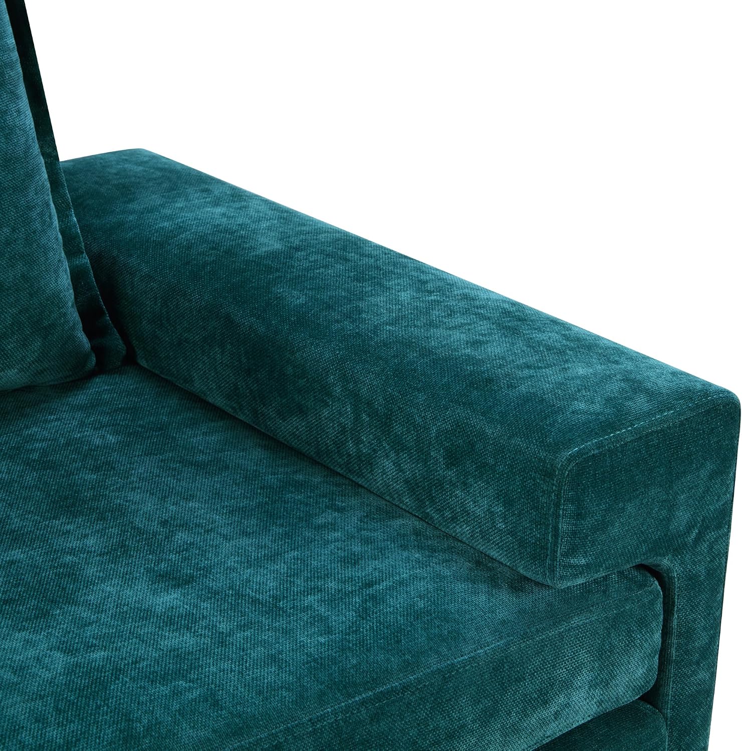 Christopher Knight Home Aylen Modern Chenille Upholstered Accent Chair with Wide Armrests, Wooden Living Room Club Chair, Bedroom Comfy Reading Chair with Back Pillow, Teal Green