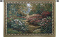 Along the Garden Path by Alix Stefan | Woven Tapestry Wall Art Hanging | Blooming Flowers Nature Trail Artwork | 100% Cotton USA Size 68x53