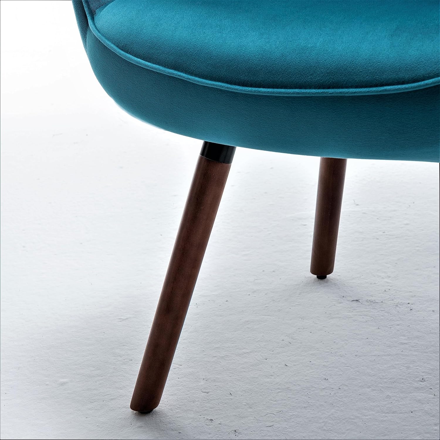 Container Furniture Direct Chic Accent Arm Chairs for Living Room, Bedroom, or Home Office, Button-Tufted Midcentury Armchair with Wingback Design and Splayed Legs, Greynish Blue
