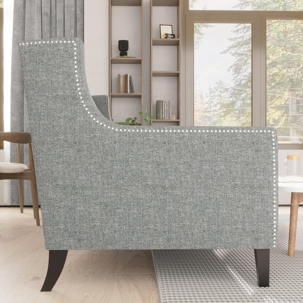 GDFStudio 78.75' 3-Seater Sofa, Button Tufted Backrest Big Comfy Couch with Plush Cushions, Mid Century Modern Couches Home Living Room Sofa, Upholstered Sofas & Couches for Apartment Bedroom, Grey