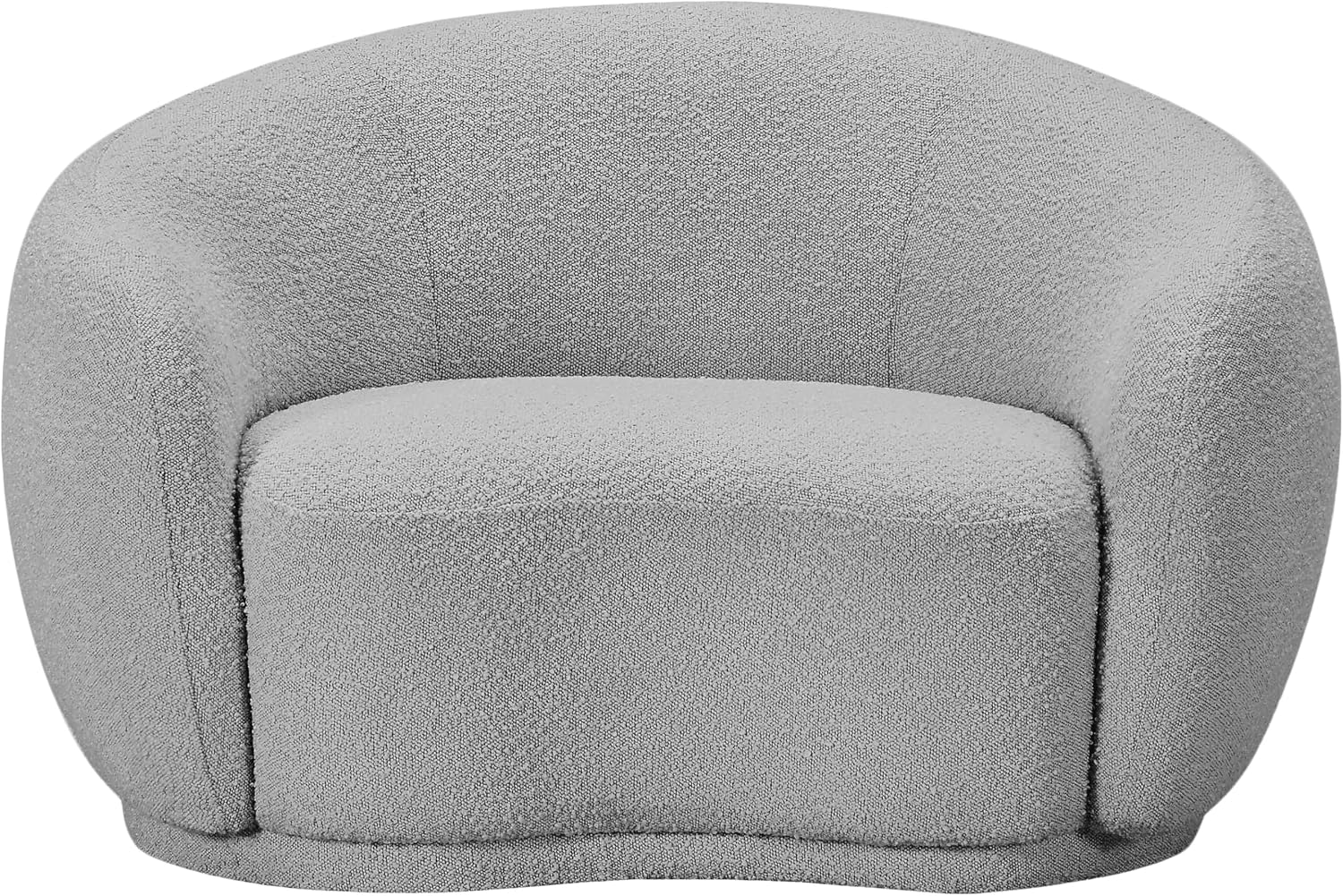 Meridian Furniture 693Grey-C Hyde Collection Modern | Contemporary Boucle Fabric Upholstered Accent Chair with Rounded Back, Grey, 42' W x 38' D x 27.5' H