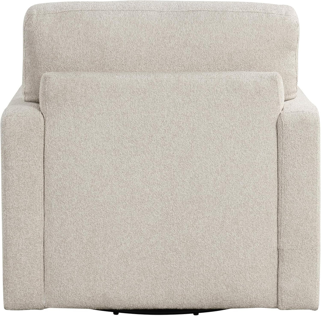 Lexicon Swivel Accent Chair, Modern Armchair, Boucle Single Sofa Chair with Lumbar Pillow for Living Room, Home Theater Seating, Bedroom, Easy Assembly, Beige