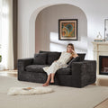 78-Inch Boneless Love Seat Couches in a Box, Modern 2 Seat Floor Modular Foam Cloud Sofa Chenille Loveseat Couch W/Wide Square Armrests for Home Apartments Bedroom