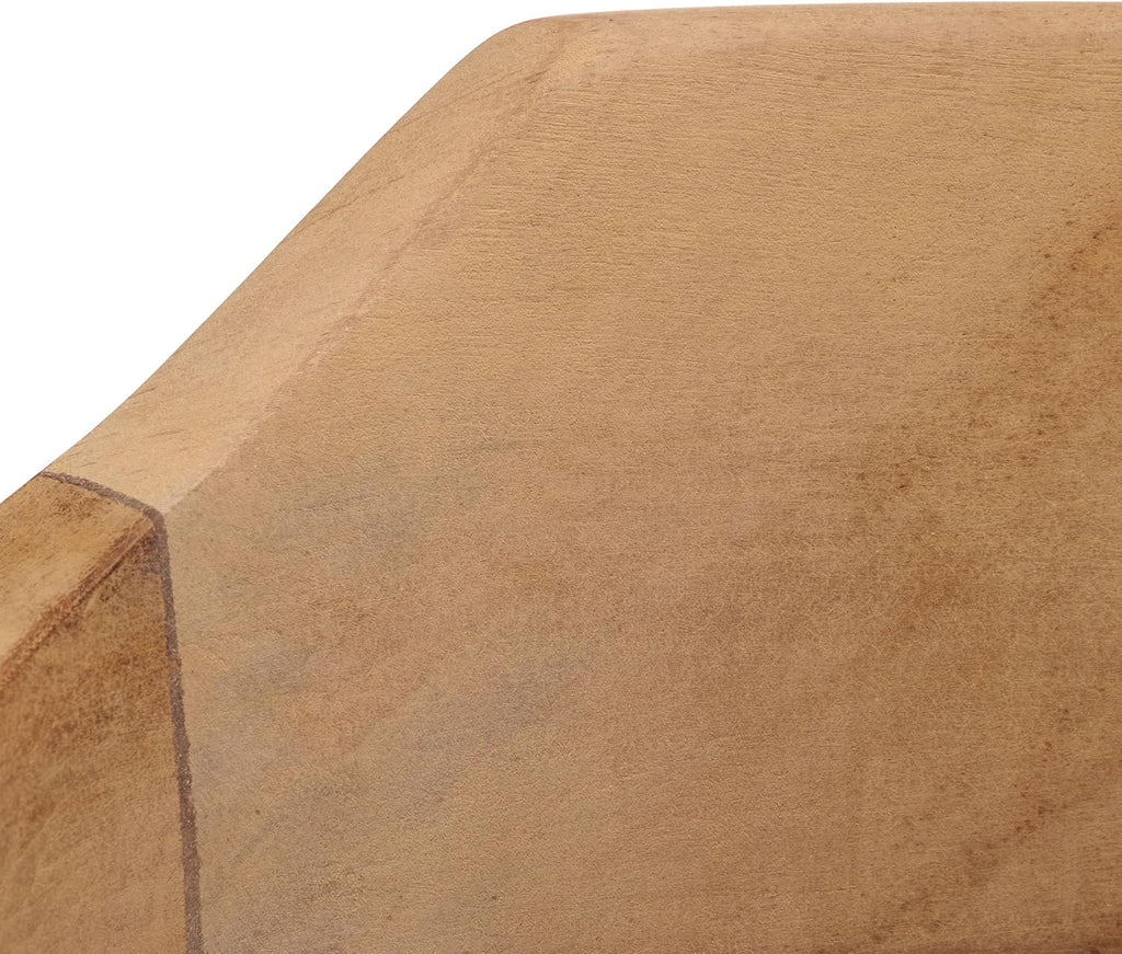 SAFAVIEH Home Collection Munro Natural Teak Wood/Light Honey Leather Woven Accent Chair (Fully Assembled)