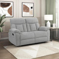 Lexicon Manual Double Recliner Loveseat for Living Room, Chenille Fabric Upholstered Reclining Sofa, Home Theater Seating, Easy Assembly, Recliner Love Seat Couch, Gray