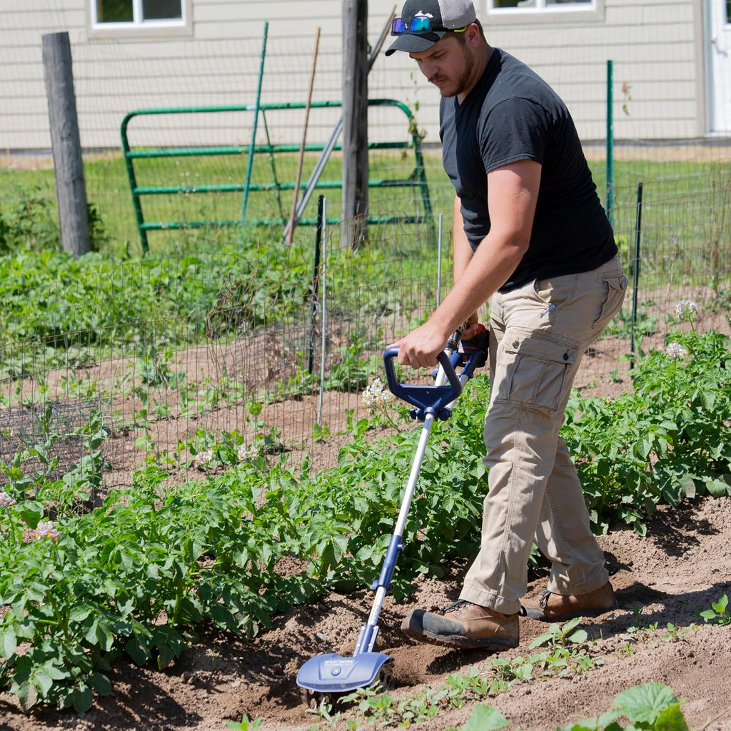 Fusion Drill-Powered Cultivator, Compatible with Most Cordless Drills, Adjustable Cultivating Width Up to 8', Cultivating Depth Up to 5.5', Adjustable Length, Model: 46007