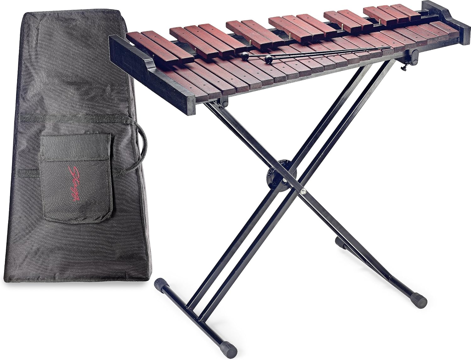 Stagg XYLO-SET 37 37-Key Xylophone with Mallets and Stand, wooden/black, -inch