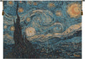 C Charlotte Home Furnishings Inc The Starry Night European Tapestry Wall Hanging | Viscose Cotton and Polyester Blend Wall Art | 26 in. x 34 in | Home Decor Accents | Inspired by Vincent Van Gogh