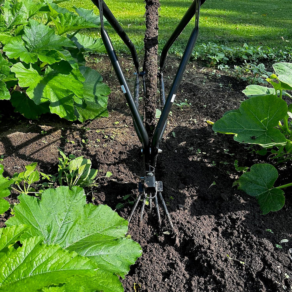 High Wheel Cultivator with Comfort Handle with 3- Position Adjustable, Quick Change Implements, and 24 Inch Steel Wheel
