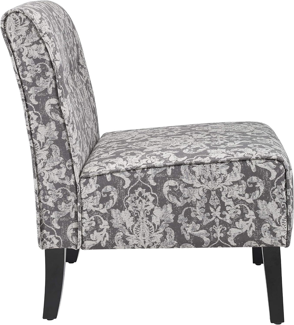 Linon Coco Accent Chair, Gray Damask