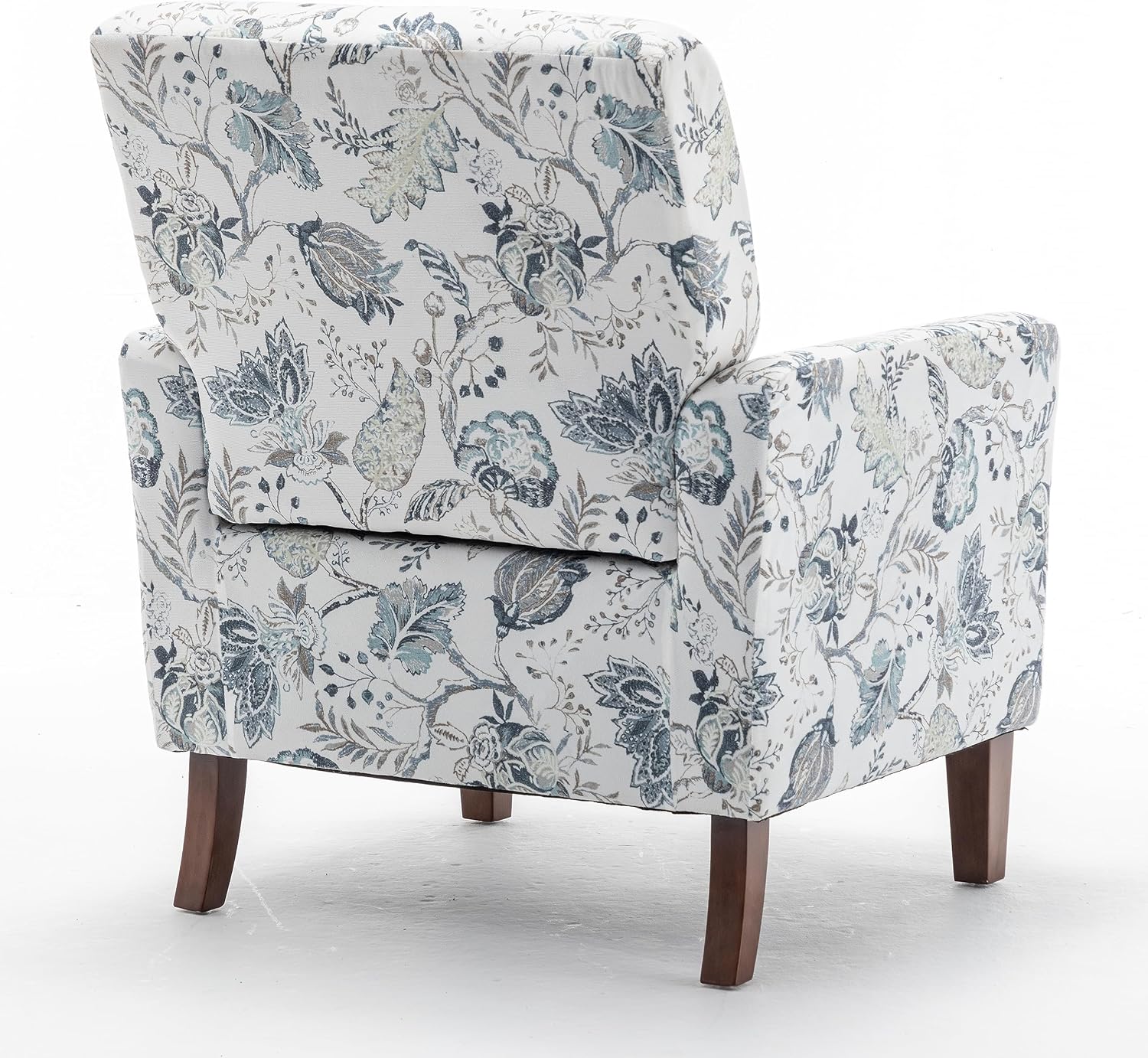 Container Furniture Direct Contemporary Accent Arm Chair with Birch Wood Frame and Velvet Upholstery, Armchair for Office and Living Room Decor, Removable Cushions, 07 Printed Fabric