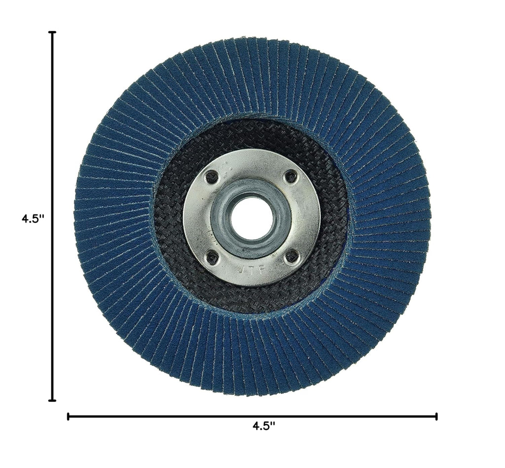 Weiler 50699 4-1/2' Tiger Disc Abrasive Flap Disc, Flat (TY27), Phenolic Backing, 120Z, 5/8'-11 UNC Nut (Pack of 10)