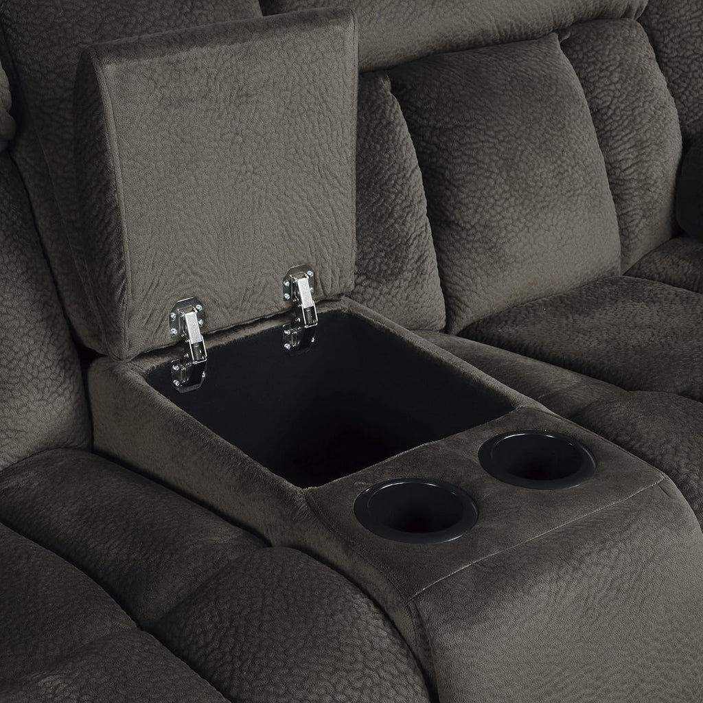 Lexicon Reclining Living Room Set, Manual Reclining Sofas, Couches for Living Room, Includes Reclining Sofa and Dual Glider Recliner Loveseat, 2-Piece Set, Chocolate