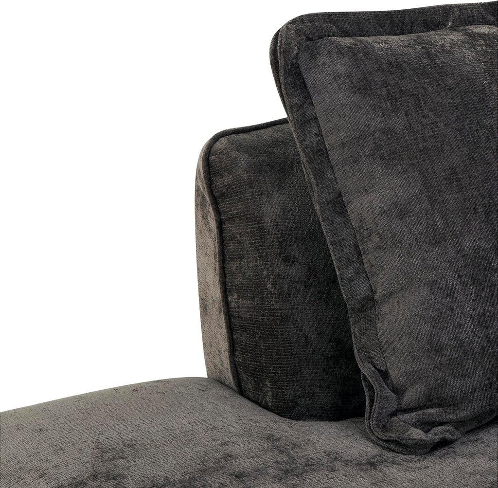 Christopher Knight Home Zacha 121' Modular L-Shape Sofa Couch with Chaise Lounge, Modern Boneless Sofa for Living Room, Fabric Upholstered Cloud Couch with Deep Seat, Dark Brown