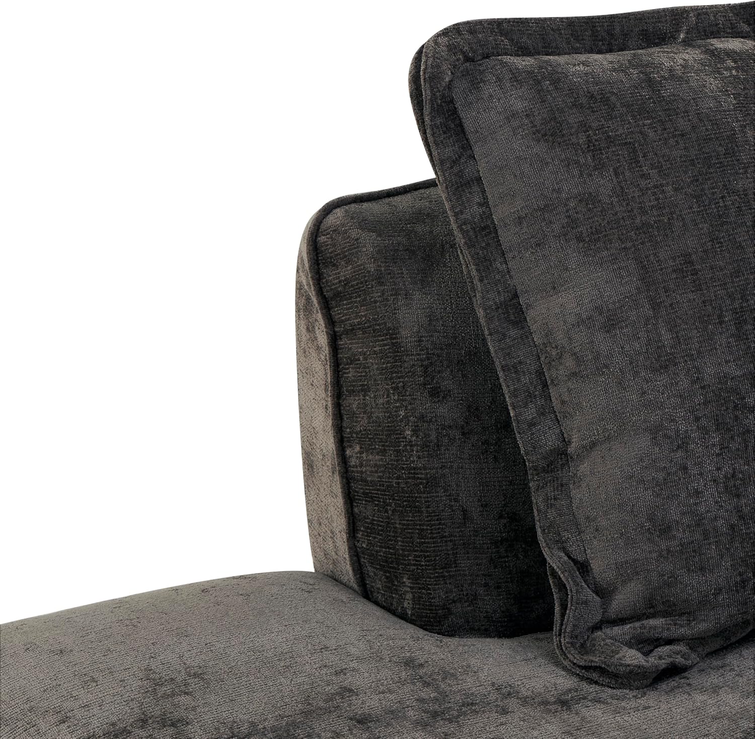 Christopher Knight Home Zacha 121' Modular L-Shape Sofa Couch with Chaise Lounge, Modern Boneless Sofa for Living Room, Fabric Upholstered Cloud Couch with Deep Seat, Dark Brown