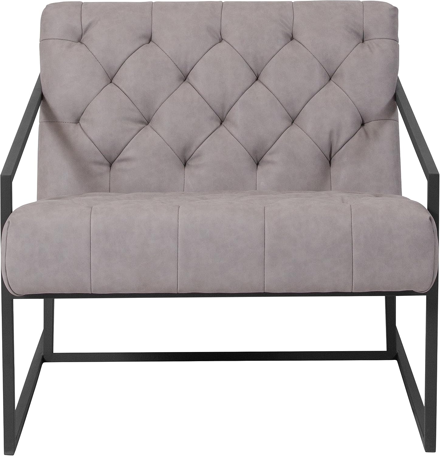 Flash Furniture HERCULES Madison Series Retro Light Gray LeatherSoft Tufted Lounge Chair