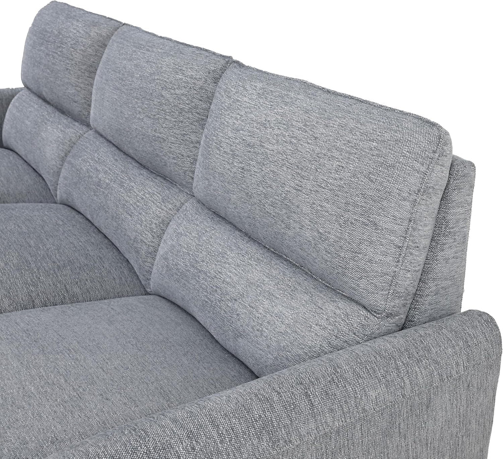Furniture of America Drex Modern Chenille Sectional Recliner with Chaise and USB Ports, Reclining Sofa, L Shaped Comfy Couches for Living Room, Home Theater, Left Facing, Grey