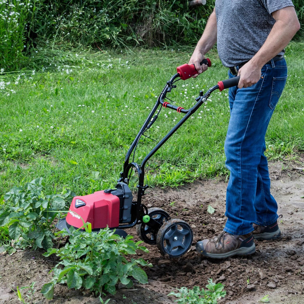 Earthquake 60V Cultivator with 4Ah Battery and Charger Included, Variable Speed Trigger, Adjustable Transport Wheels, Overhand Handlebars, U.S. Based Customer Support, 46091