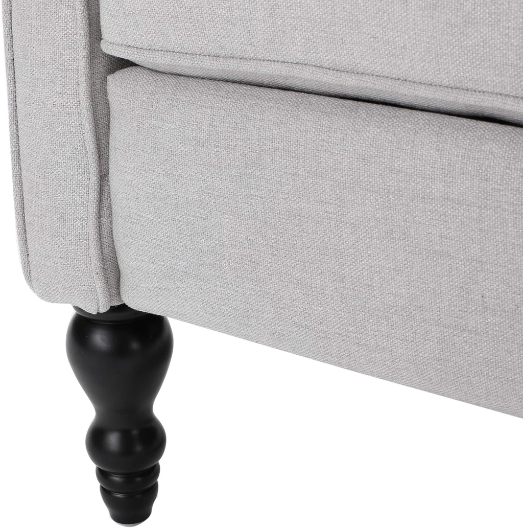 Christopher Knight Home Earlean Fabric Recliner (Set of 2), Light Gray, Dark Brown