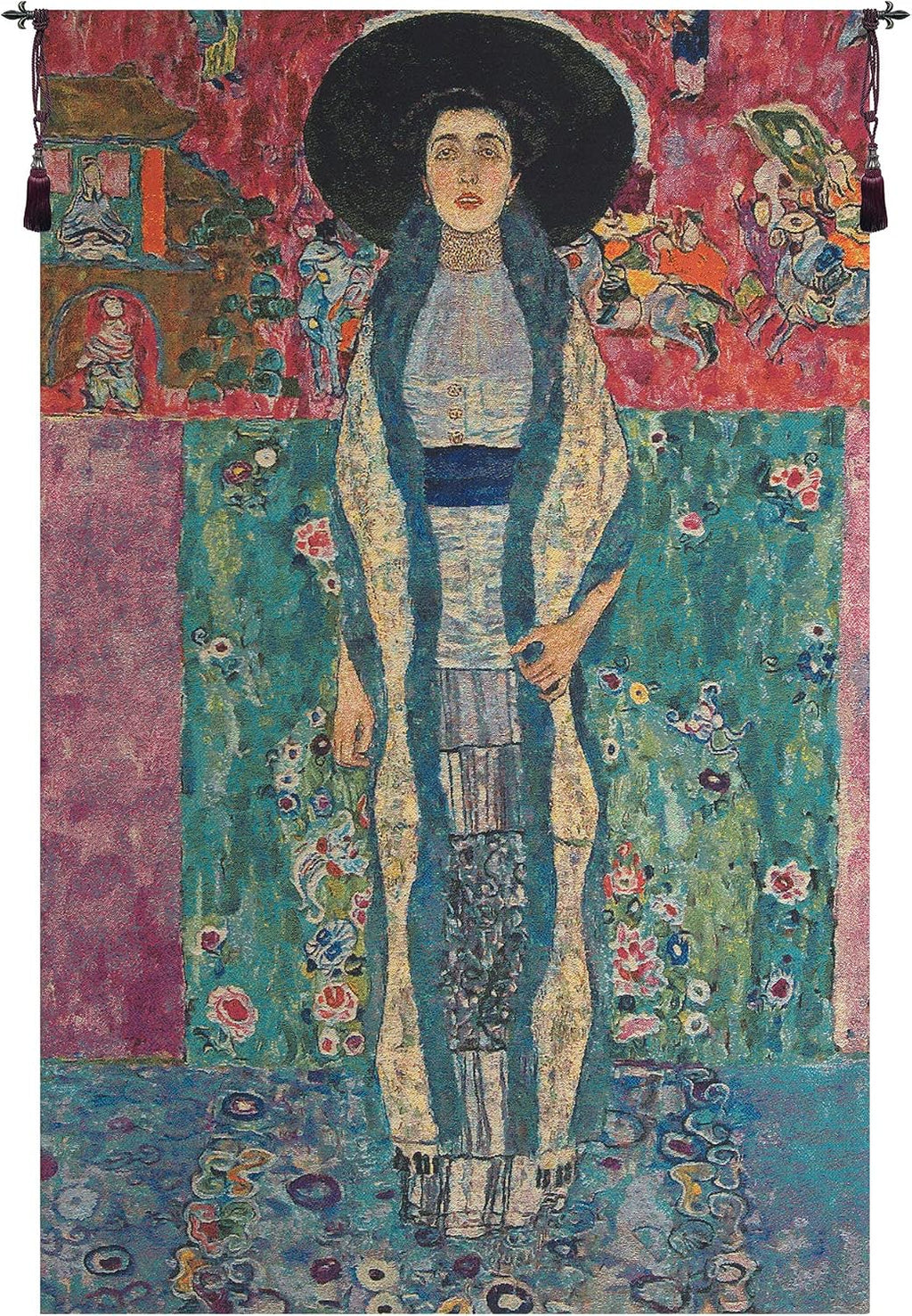 C Charlotte Home Furnishings Inc Adele Block-Bauer European Tapestry Wall Hanging | Viscose Cotton and Polyester Blend Wall Art | 28 in. x 18 in | Home Decor Accents | Inspired by Gustav Klimt