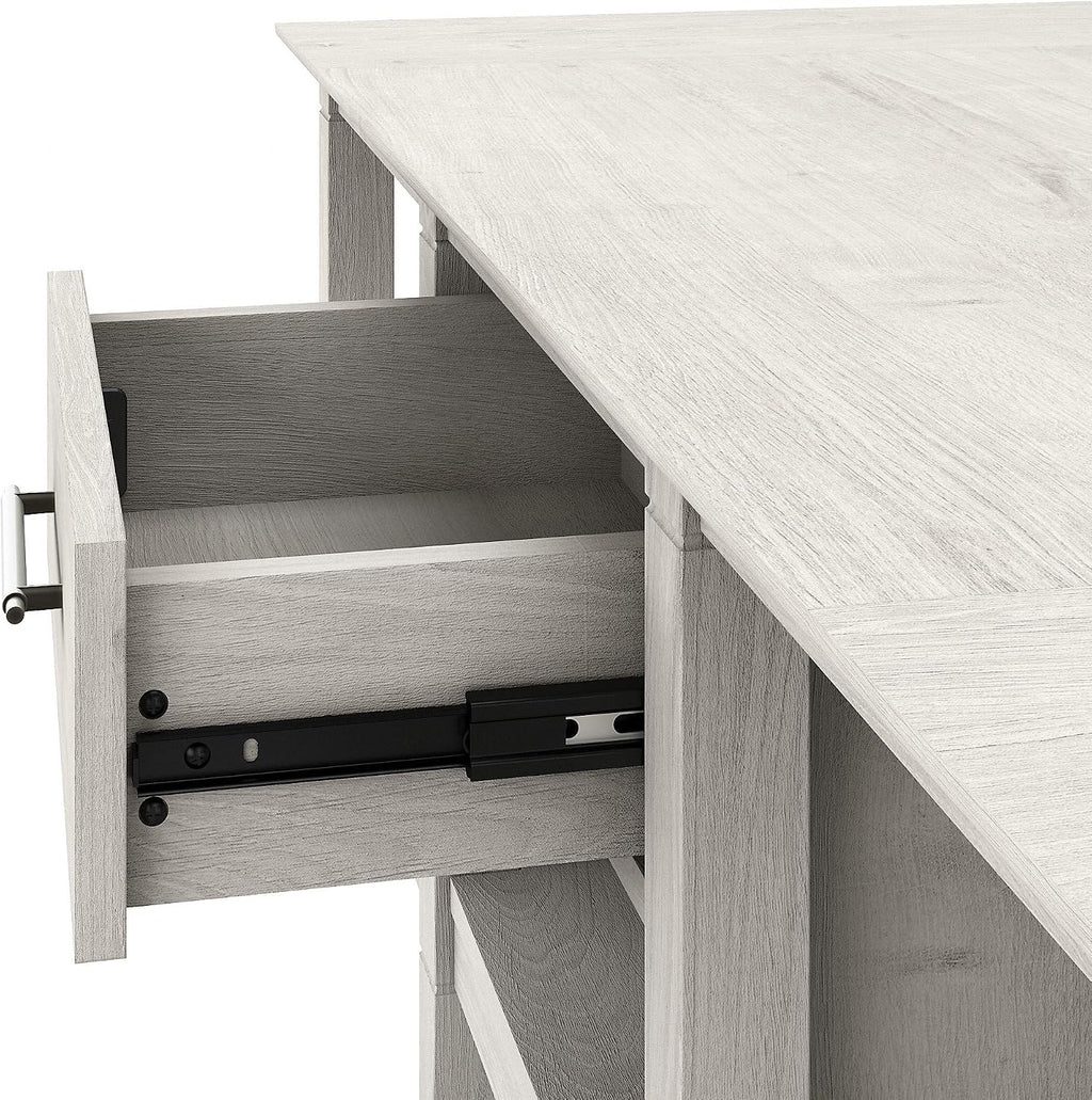 Bush Home Key West Coffee Table with Set of 2 End Tables in Linen White Oak
