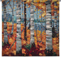 Border View by Graham Forsythe | Woven Tapestry Wall Art Hanging | Impressionistic Warm Autumn Birch Landscape | 100% Cotton USA Size 53x53