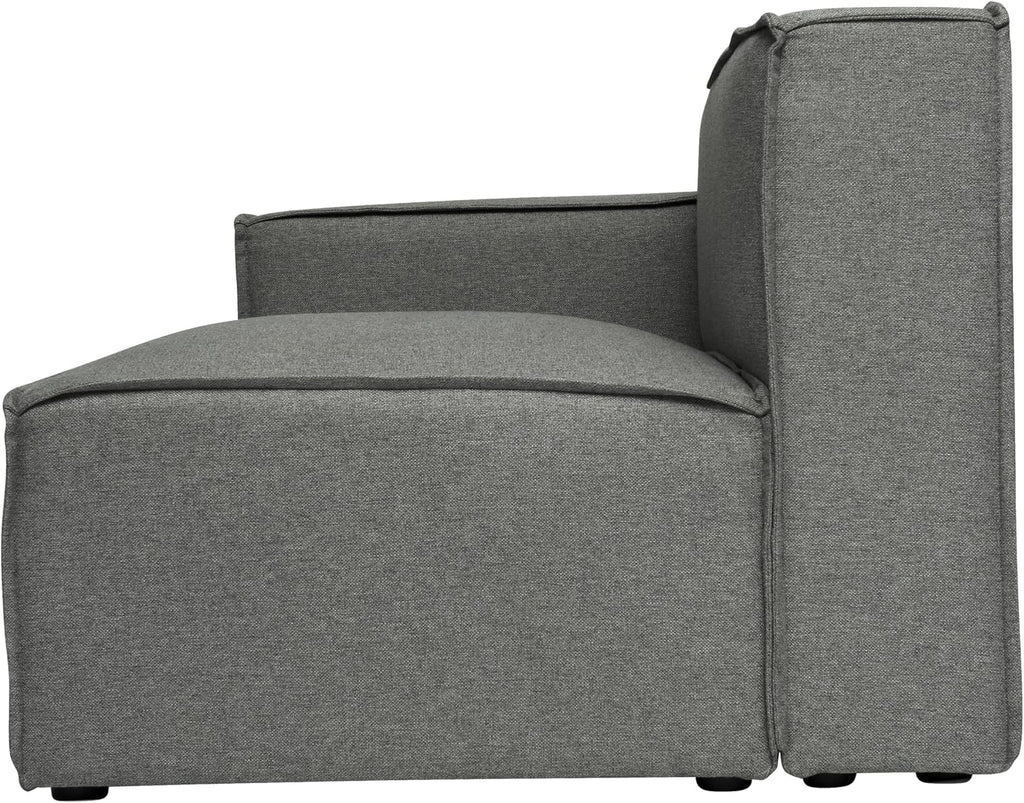 Flash Furniture Bridgetown Fabric Left Chair Module for Sectional Sofa, Customizable Modular Couch Left Seat with Arm Rest, Dark Gray