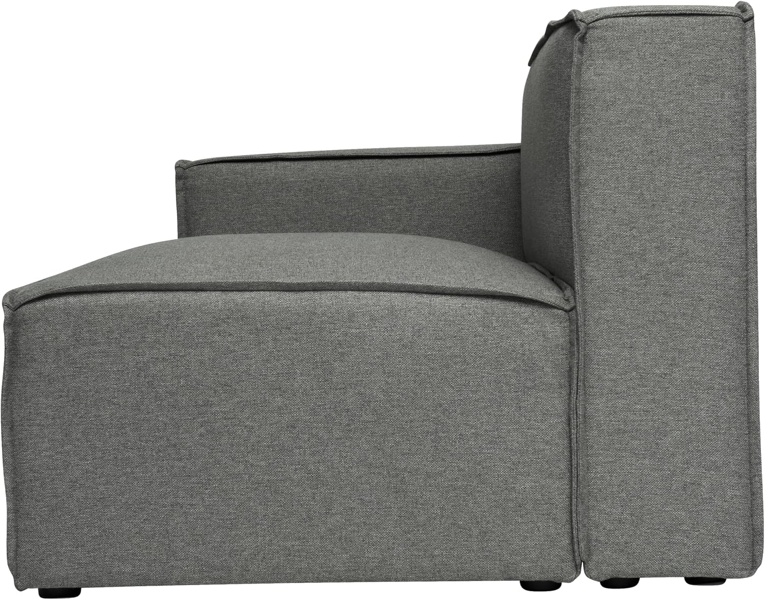 Flash Furniture Bridgetown Fabric Left Chair Module for Sectional Sofa, Customizable Modular Couch Left Seat with Arm Rest, Dark Gray