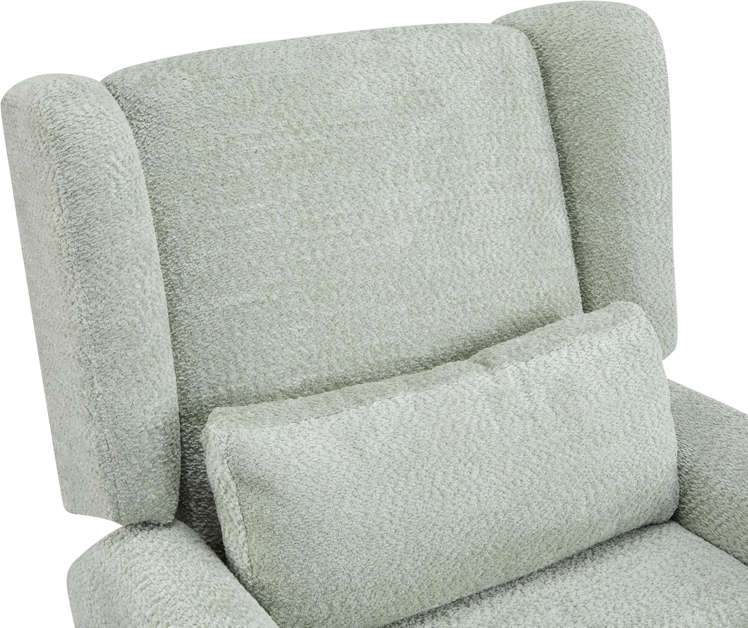 Christopher Knight Home Dolia Boucle Upholstered 360° Swivel Chair, Push-Back Power Recliner Chair, Iron Recliner Sofa with Rotation, Living Room Lounge Sofa, Adjustable Backrest, Gold+Light Green